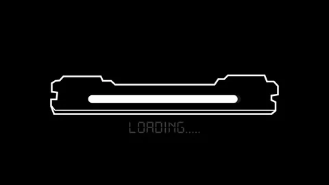 Digital loading bar displays system database processing updates. Interactiv.. Stock Footage 337817773
