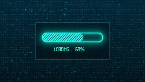 Digital Loading Bar on Futuristic Data Grid with Matrix Code Background Stock-Footage 339380690