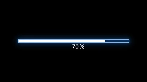 Digital loading bar at percentage showing progress and update status animatio Stock Footage 337873014