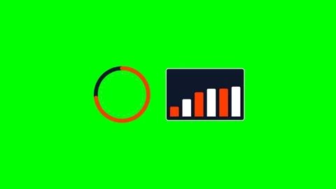 A digital loading circle animation graphic isolated on a bright green backg.. Stock Footage 340263260