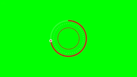 A digital loading circle graphic with a red progress bar on green background Stock Footage 340901517