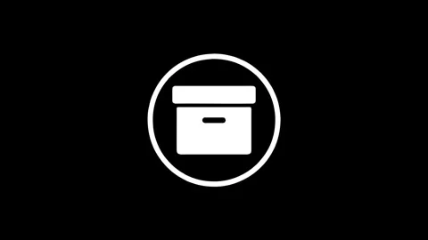 Digital loading circle transforming into storage box icon Stock Footage 318167135