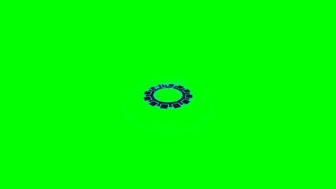 A digital loading icon rotating against a vibrant solid green background Stock Footage 340264926