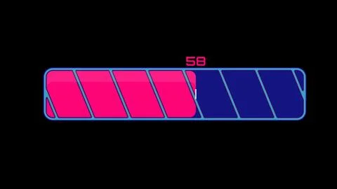 Digital loading indicator showing 58 percent progress 스톡 일러스트