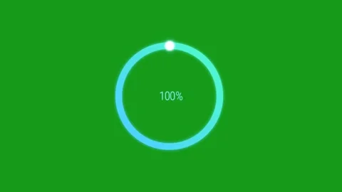 Digital loading percentage to 100 on green screen background Stock Footage 279699201