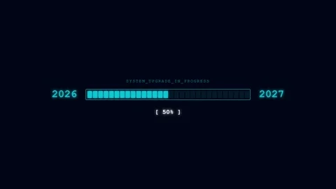 Digital loading progress bar 2026 to 2027 Stock-Footage 345594887