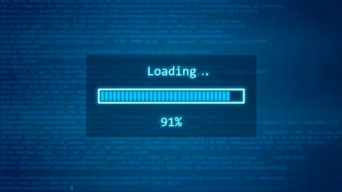 Digital Loading Progress Bar Animation with Code Background Stock Footage 324847879