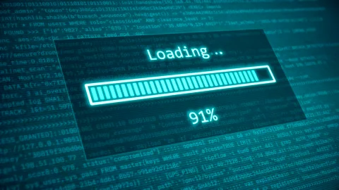 Digital Loading Progress Bar Animation with Code Background. Video stock 324847881