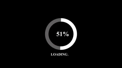 Digital loading progress bar animation with percentage counter on black bac.. Video stock 334645026