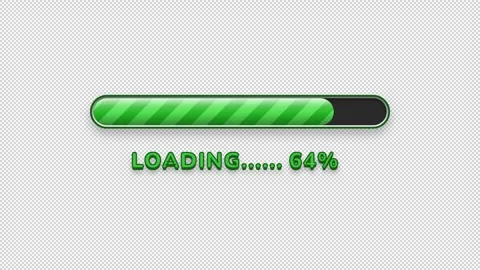 Digital Loading Progress Bar Animation with Transparent Background Video stock 343352202