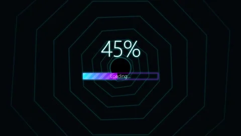 Digital loading progress bar animation with percentage counter Видео 345729961
