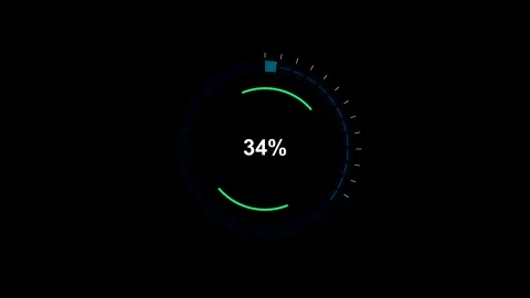 Digital loading progress bar animation with percentage counter Stock-Footage 346470491