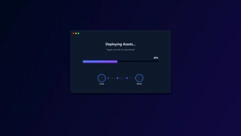Digital loading progress bar animation on computer screen Stock Footage 346540237
