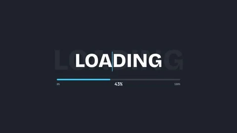 Digital loading progress bar animation on dark background	 Vidéo 348442270