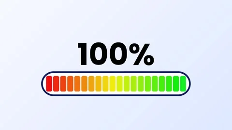 Digital Loading Progress Bar Animation with Percentage Counter Vidéo 348545190