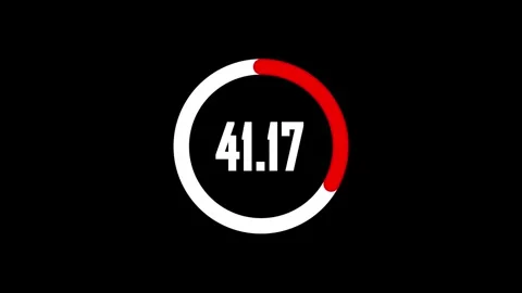 Digital loading progress bar circle animation with counting numbers isolate.. Stock Footage 336803715