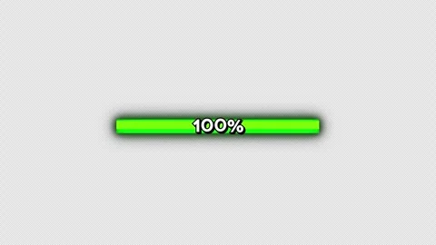 Digital Loading Progress Bar Filling Up to One Hundred Percent Stock Footage 337745736