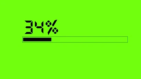 Digital loading progress bar on green screen chroma key background. Loading Stock Footage 314959538