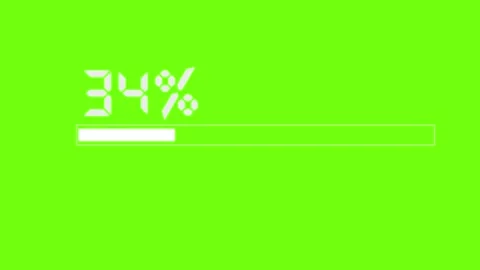Digital loading progress bar on green screen chroma key background. Loading Stock Footage 315229551