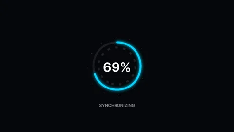 Digital loading progress bar indicators showing synchronization status and .. Stock Footage 347349455