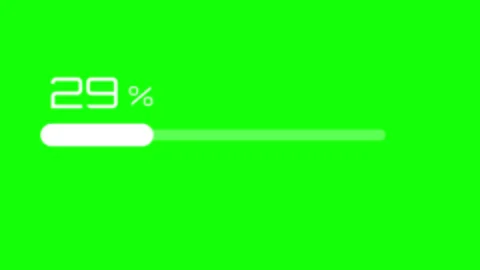 Digital loading progress bars displaying incremental percentages against solid Stock Footage 340612606
