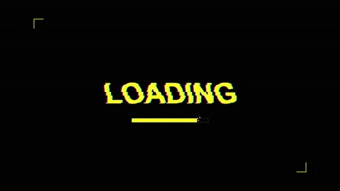 Digital Loading Screen with Glitch Distortion Effects on Black Stock Footage 345207992