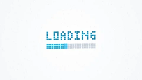 Digital Loading Screen with a Pixelated Progress Bar Displaying Binary Code.. 動画素材 347361813