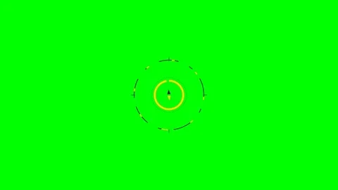A digital loading spinner animation graphic set against a bright green screen Stock Footage 340264964