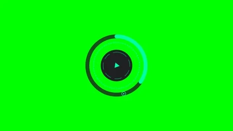 A digital loading spinner animation graphic against a bright green screen Stock Footage 340904156