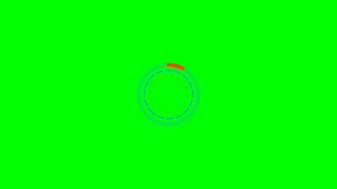 A digital loading spinner icon featuring a red progress bar on green screen Stock Footage 340267547