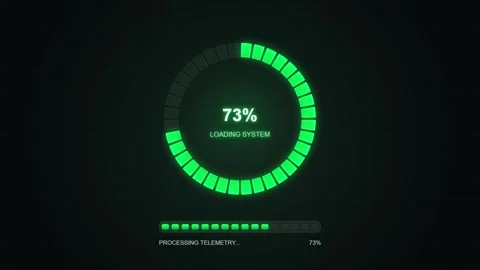 Digital loading system progress bar animation with glowing circular indicat.. Stock Footage 346121340