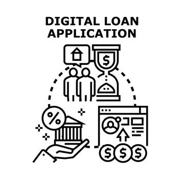 Digital loan application process for online banking credit Stock Illustration