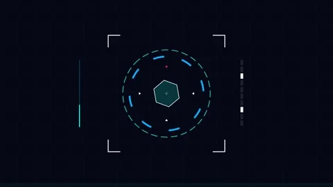 Digital localization map pin marker icon on black background Stock Footage 345464807