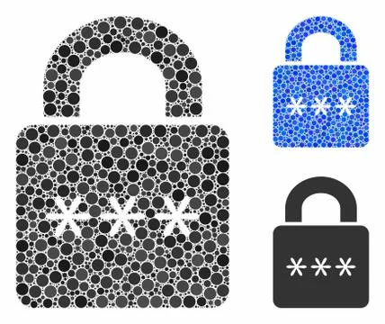 Digital lock Composition Icon of Circle Dots Stock Illustration