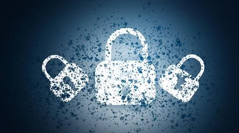 Digital lock. computer security on a blue background Stock-Fotos