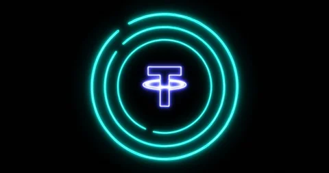 Digital lock concept of denying access with Tether (USDT) cryptocurrency symbol Stock Footage 102375478