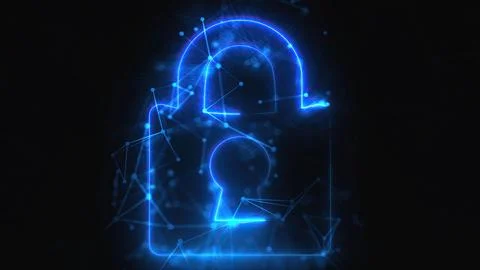 Digital lock with connection dots Stock Illustration