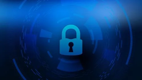 Digital Lock Design: Secure Your Tech with Abstract Art Stock Illustration