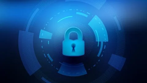 Digital Lock Design: Secure Your Tech with Abstract Art Stock Illustration