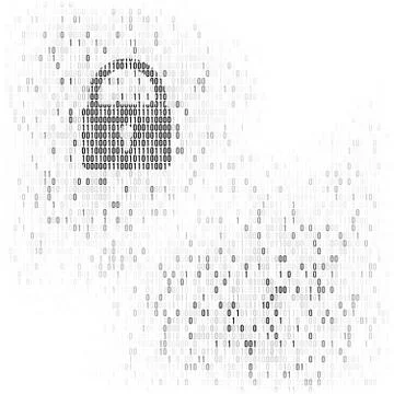Digital lock guard sign. Binary code vector background with numbers one and z Stock Illustration