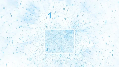 Digital lock pad with binary code isolated on white Видео 227009958