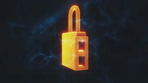 Digital Lock Representation of Cyber Security in Digital Cyber Space 4k Stock Footage 145351189