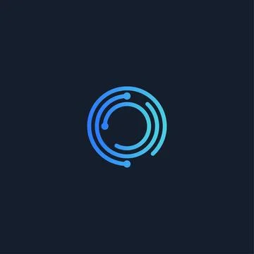 Digital Lock, round vector logo. Encryption, isolated icon on black background Stock-Illustration