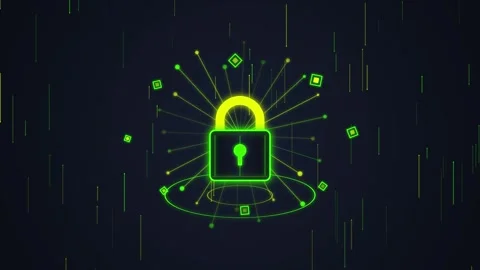 Digital Lock Security Cyber Network Data Protection Technology Concept Stock Footage 348421024