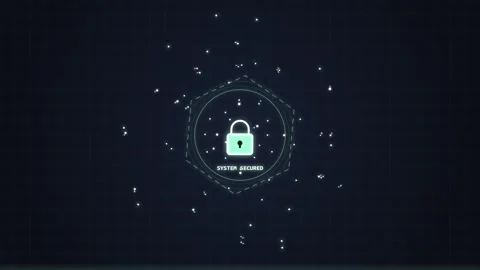 Digital Lock Security Cyber Technology Data Protection Concept Stock Footage 348415225