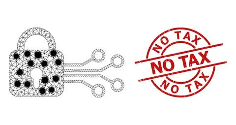 Digital Lock Wireframe Mesh Icon with Infectious Centers Stock Illustration