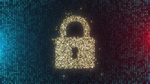 Digital Lockdown Padlock Imagery in Data Encryption and Security Stock Footage 262506178