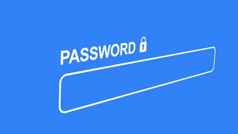 Digital Login Access and Password Entry Concept on Blue Background Stock Footage 333126641