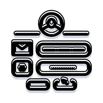 Digital login interface elements with user profile icon 库存插图