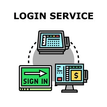Digital login service for secure online access system Stock Illustration